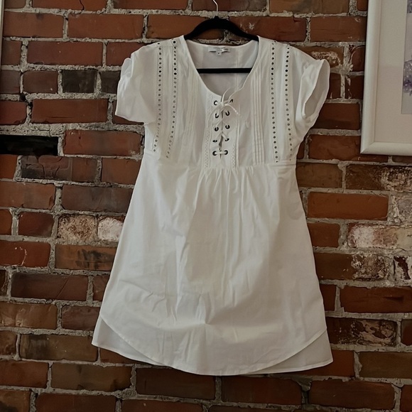 Marissa Webb Collective White Lace Up Dress, size 6 EUC - Picture 5 of 8